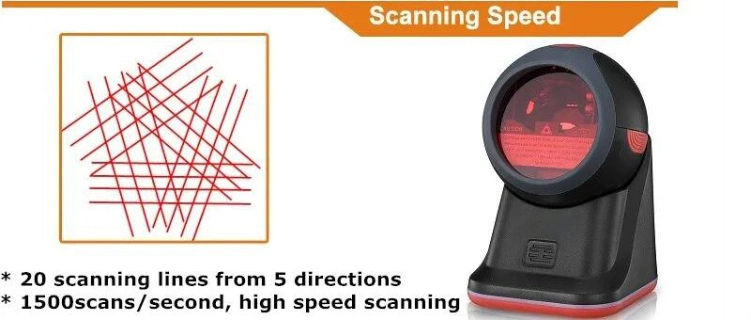 24h Automatic Sensing Desktop 1d 2D Omnidirectional Supermarket Medical Barcode Scanner