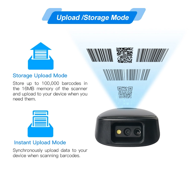 Mini Barcode Scanner Portable 1d 2D Barcode Scanner with Memory